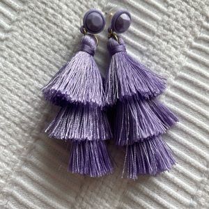 J. Crew Lilac Tassel Earrings
